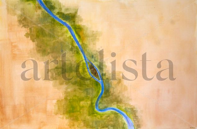 Vista aérea del Río Nilo (Mishta) Watercolour Paper Landscaping