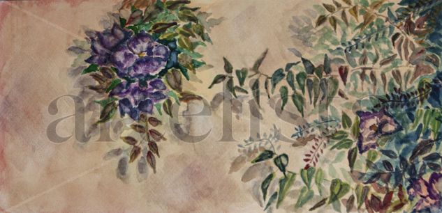 Detalle del patio Watercolour Paper Floral Painting