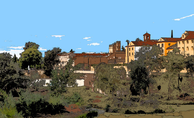 CÓRDOBA NORIA Acrylic Canvas Landscaping