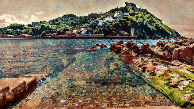 Desde la orilla de San Sebastian Oil Canvas Marine Painting