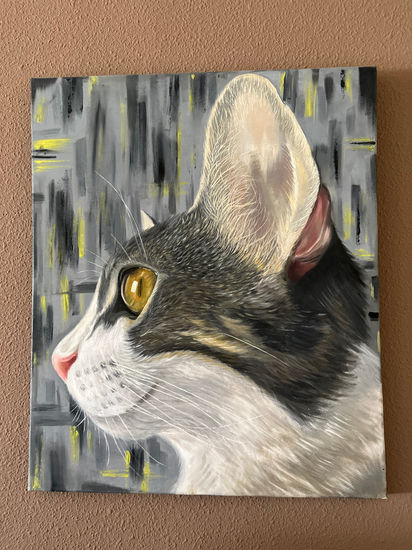 La gata Oil Canvas Animals