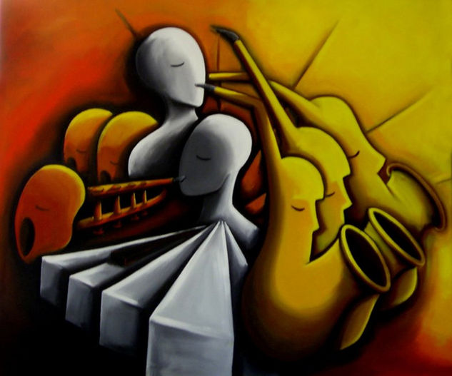 Feel the music Oil Canvas Figure Painting