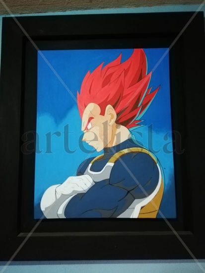 Vegeta SS Dios Acrylic Canvas Figure Painting