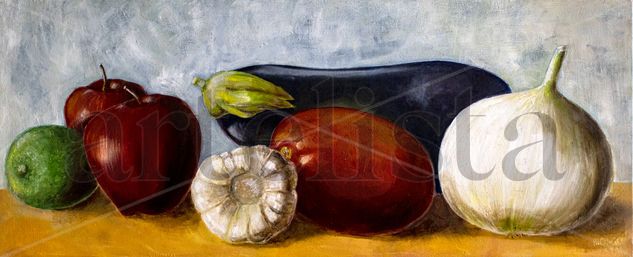 ¿Dónde quedó el aguacate? Oil Panel Still Life Paintings