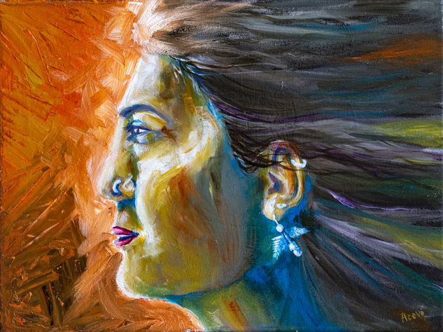 Te estoy viendo Oil Canvas Portrait