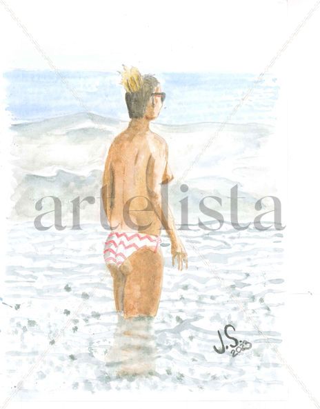Desnudo en la Playa.