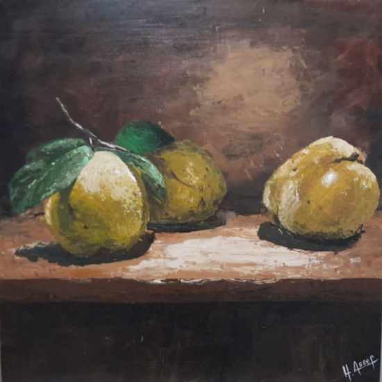 Los membrillos de la chacra Acrylic Panel Still Life Paintings