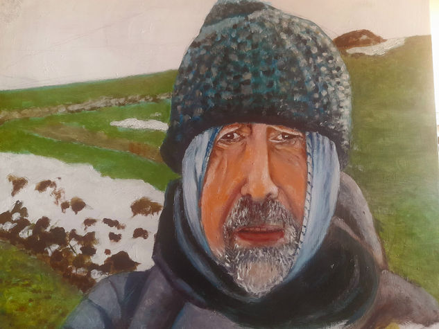 Camino de Santiago Oil Panel Portrait