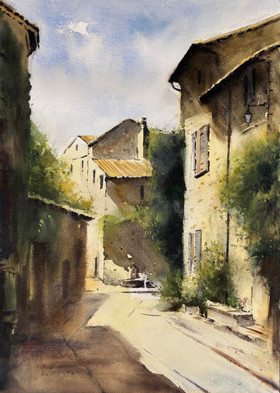 calle con sombras Watercolour Paper Landscaping