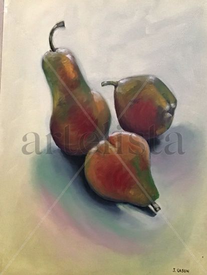 Tres peras Oil Paper Still Life Paintings