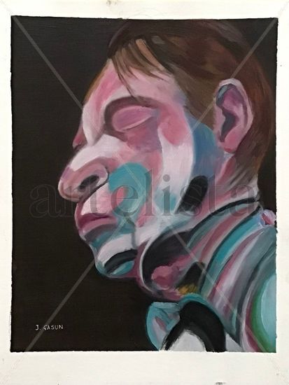 After Francis Bacon (self portrait) Oil Paper Portrait