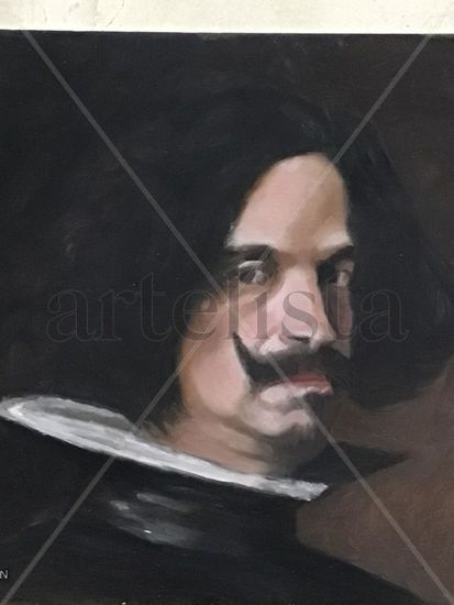 After Diego Velázquez (self portrait) Oil Paper Portrait