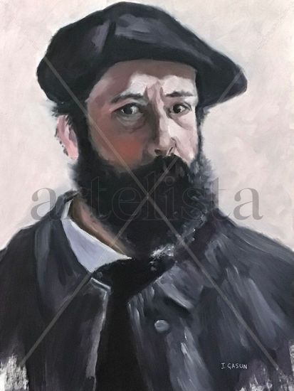 After Claudio Monet (self portrait) Oil Paper Portrait