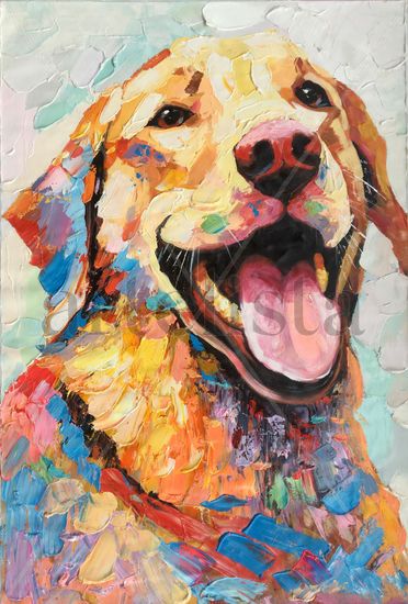 Dog abstract 1229 Acrylic Canvas Animals