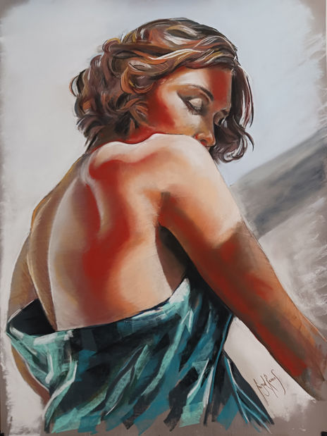 Mujer con vestido...