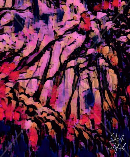 Pink Noir Forest Acrylic Canvas Others