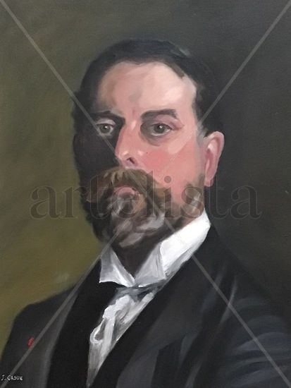 After John Singer Sargent (self portrait) Oil Paper Portrait