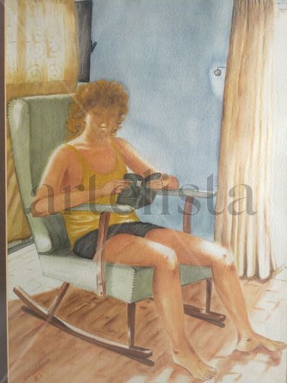 La lectora . 1983 Otros Papel Figura