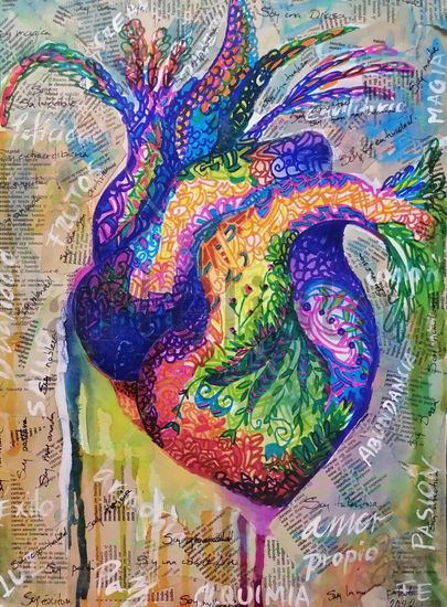 Amor propio Mixed media Paper Figure Painting