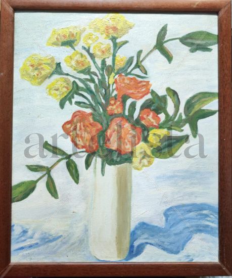 Las flores de la alegría Oil Canvas Floral Painting