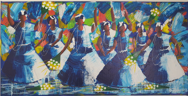 Festa para iemanjá Acrylic Textile Figure Painting