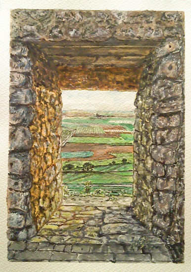 Puerta en la muralla de Urueña. Watercolour Paper Landscaping