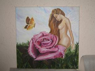 fairy flower Oil Canvas Figure Painting