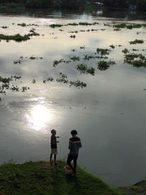 Niños pescando en...