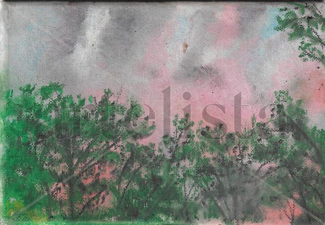 pintura de un atardecer