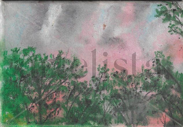 pintura de un atardecer Pastel Canvas Landscaping