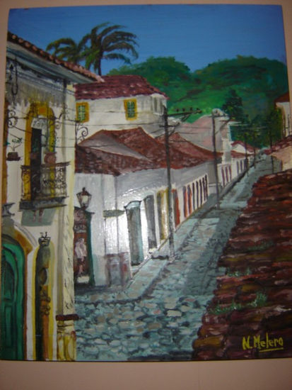 Calles de Brasil Óleo Tabla Paisaje