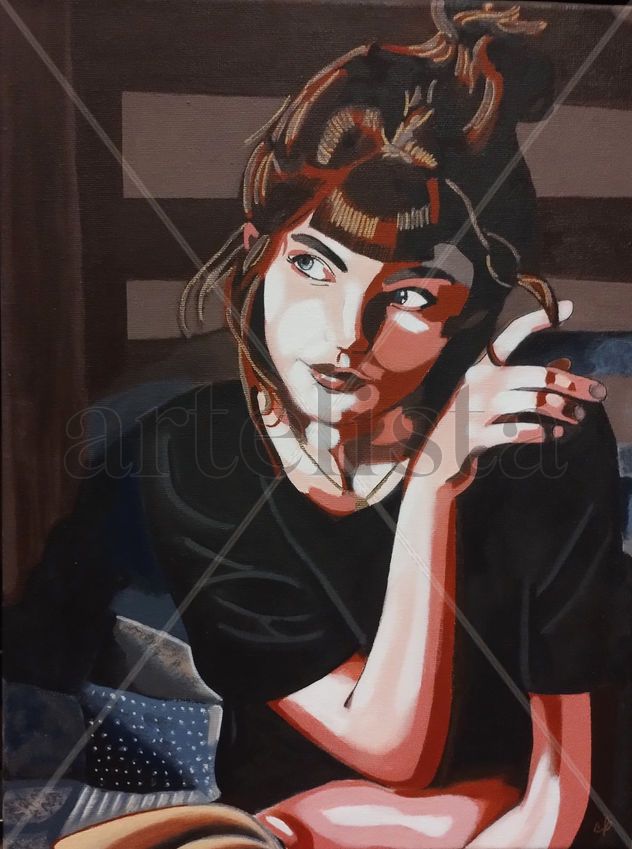 Retrato mujer acrilico