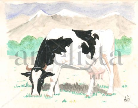 Vaca Pastando.