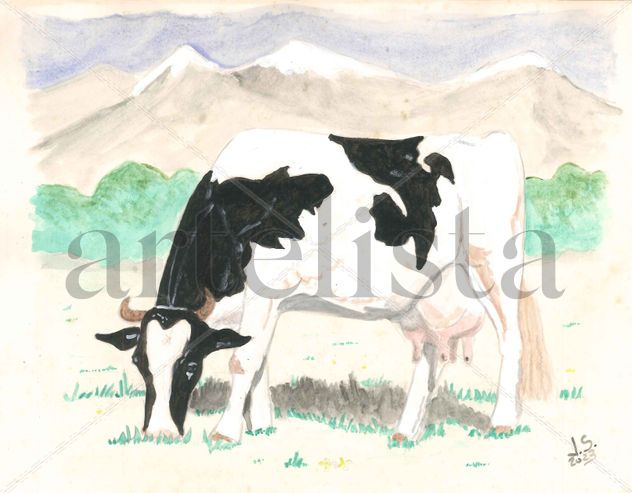 Vaca Pastando.
