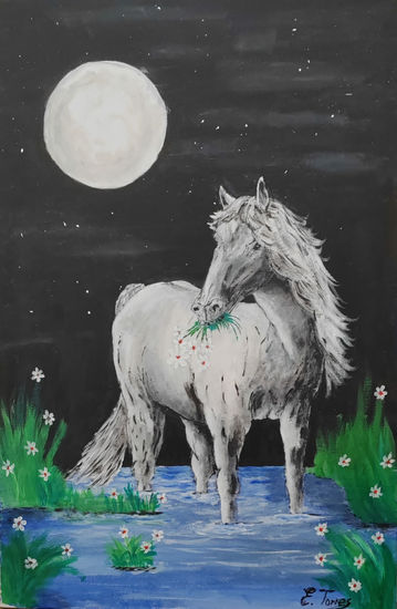 Caballo de Luna Acrylic Canvas Animals