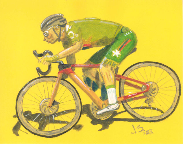 Ciclista Watercolour Card Sports