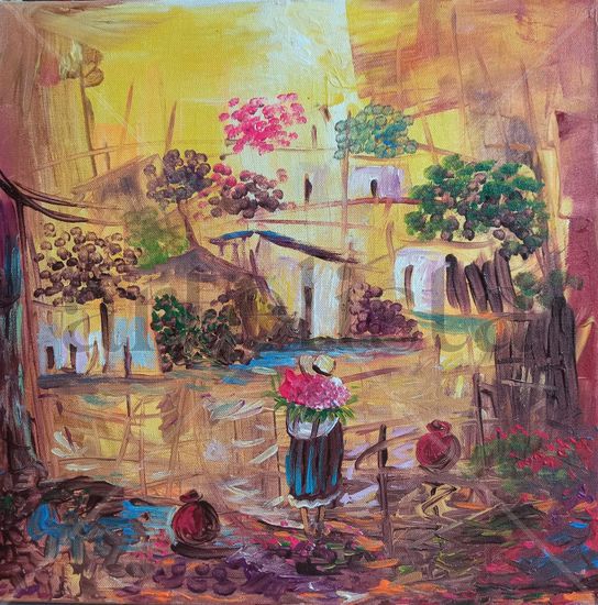 Costumbrista catacaos Oil Canvas Landscaping