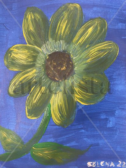 Flor amarilla Acrylic Paper Floral Painting