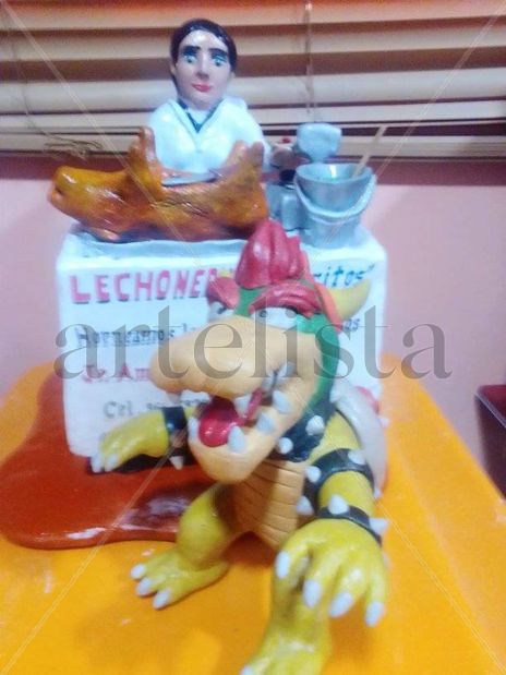 Lechonera con cliente