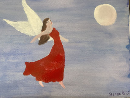 Ángel frente a la luna