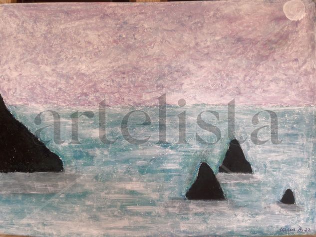 Rocas en el mar Acrylic Paper Marine Painting