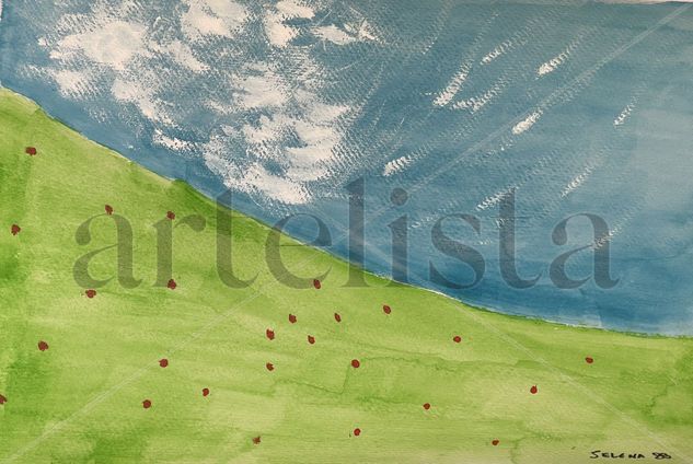 Campo de amapolas Acrylic Paper Landscaping