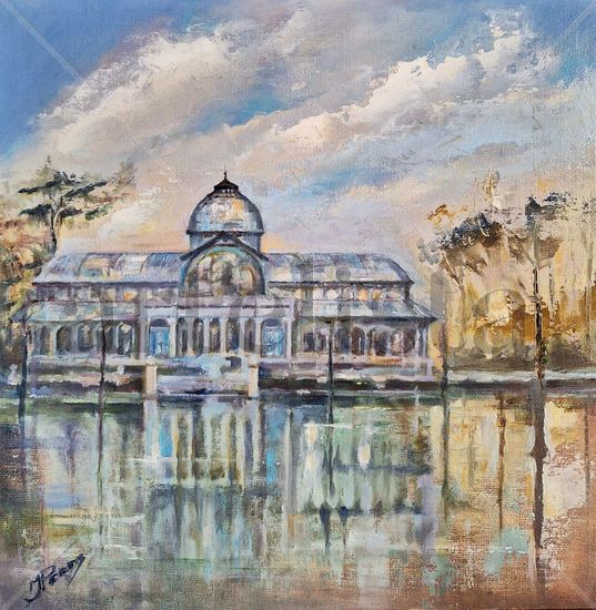 Palacio de Cristal, Parque del Retiro, Madrid Oil Panel Landscaping