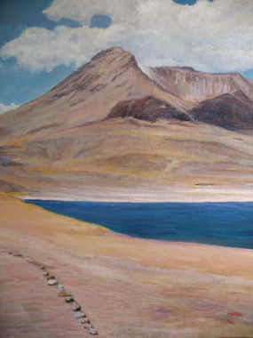 Laguna San Pedro de Atacama Oil Canvas Landscaping