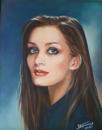 Mirada Oil Panel Portrait