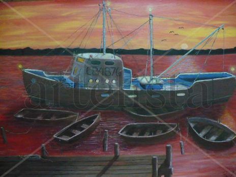 Pesquero al atardecer