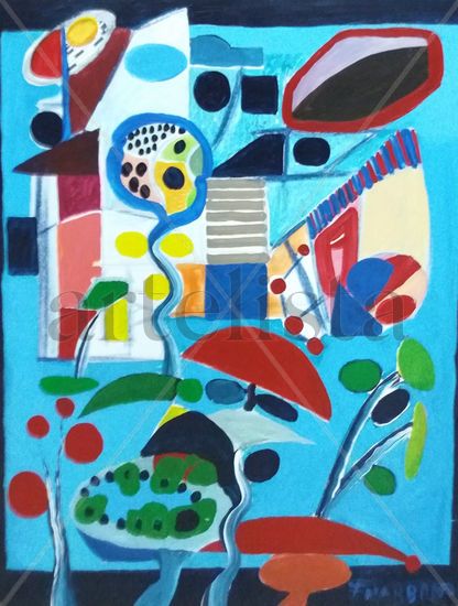 Casa y su jardín Acrylic Canvas Others