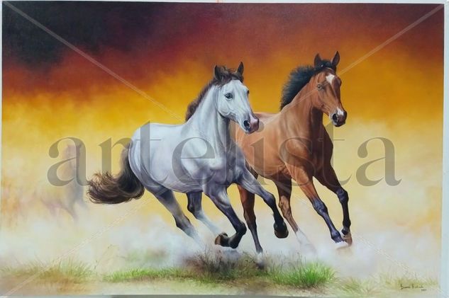 Caballos Oil Canvas Landscaping