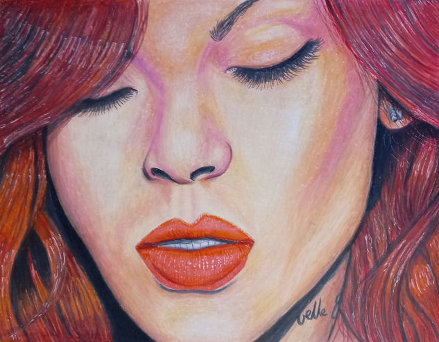 retrato Rihanna Lápiz