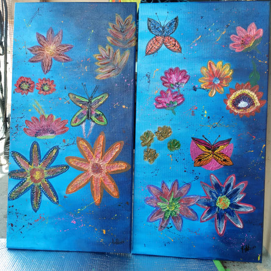 Jardín exótico Acrylic Canvas Floral Painting